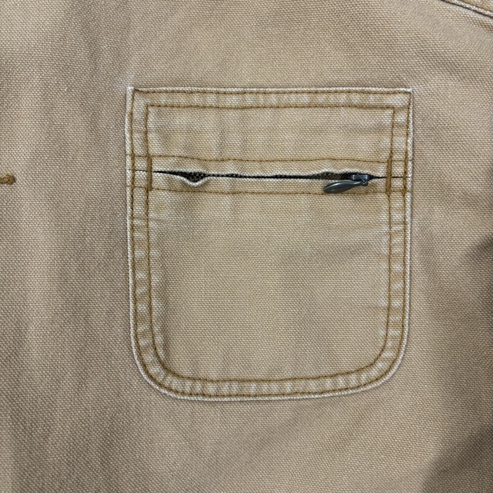 LL Bean Jacket Mens Size Large Tan Canvas Barn Chore Coat Corduroy Cuffs - Picture 4 of 8